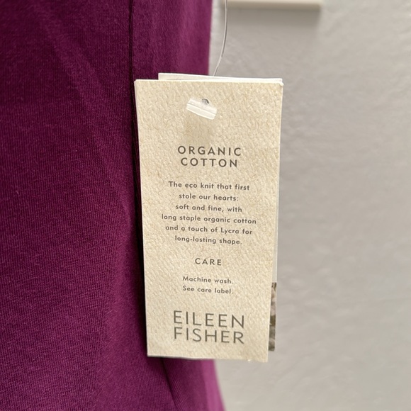Eileen Fisher Organic Cotton Scoop Neck Tank PS Burgundy Maroon Purple - Picture 8 of 15
